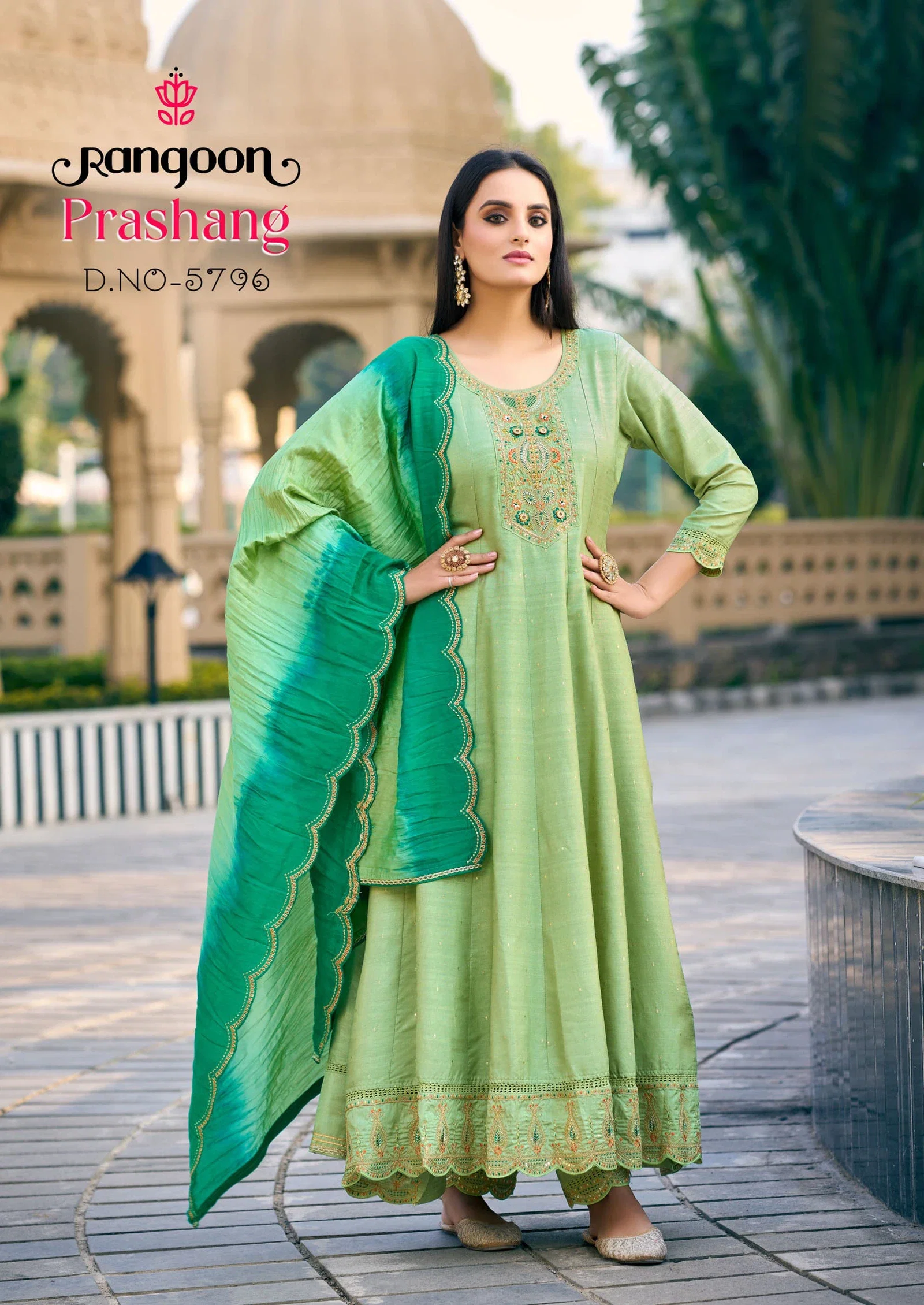 Rangoon Prashang Viscose Jacquard Anarkali Style Ready Made Collection