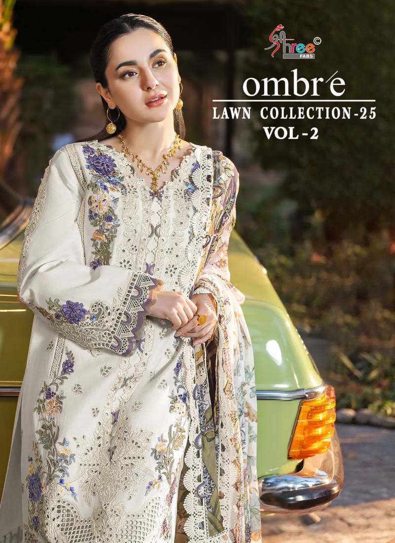 Shree Ombre Lawn Collection 25 Vol 2 Cotton Dupatta Pakistani Suits