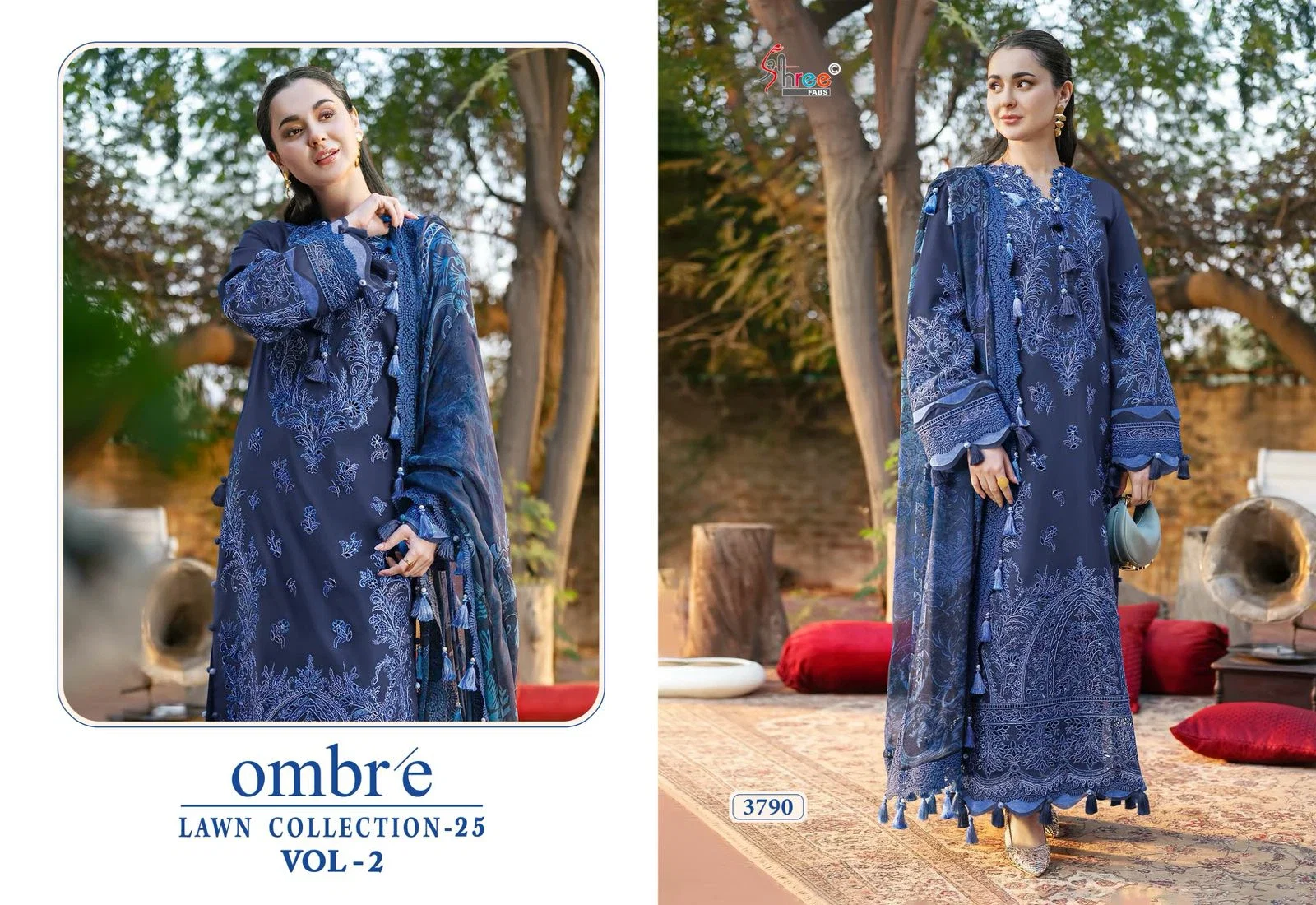 Shree Ombre Lawn Collection 25 Vol 2 Cotton Dupatta Pakistani Suits