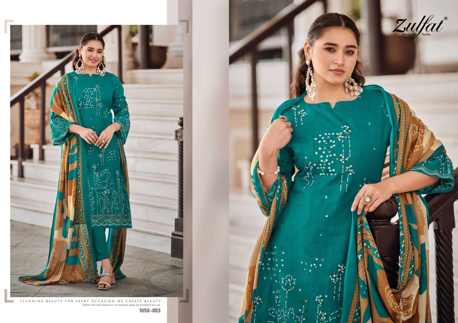 Zulfat Shanaya Vol 3 Cotton Printed With Handwork Dress Material