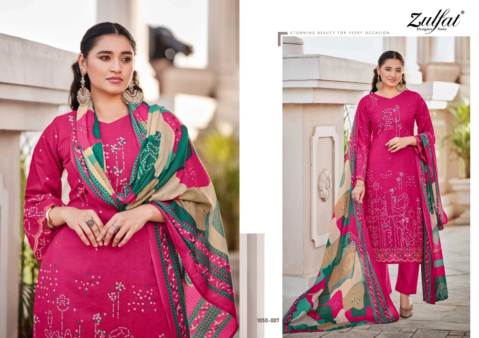 Zulfat Shanaya Vol 3 Cotton Printed With Handwork Dress Material