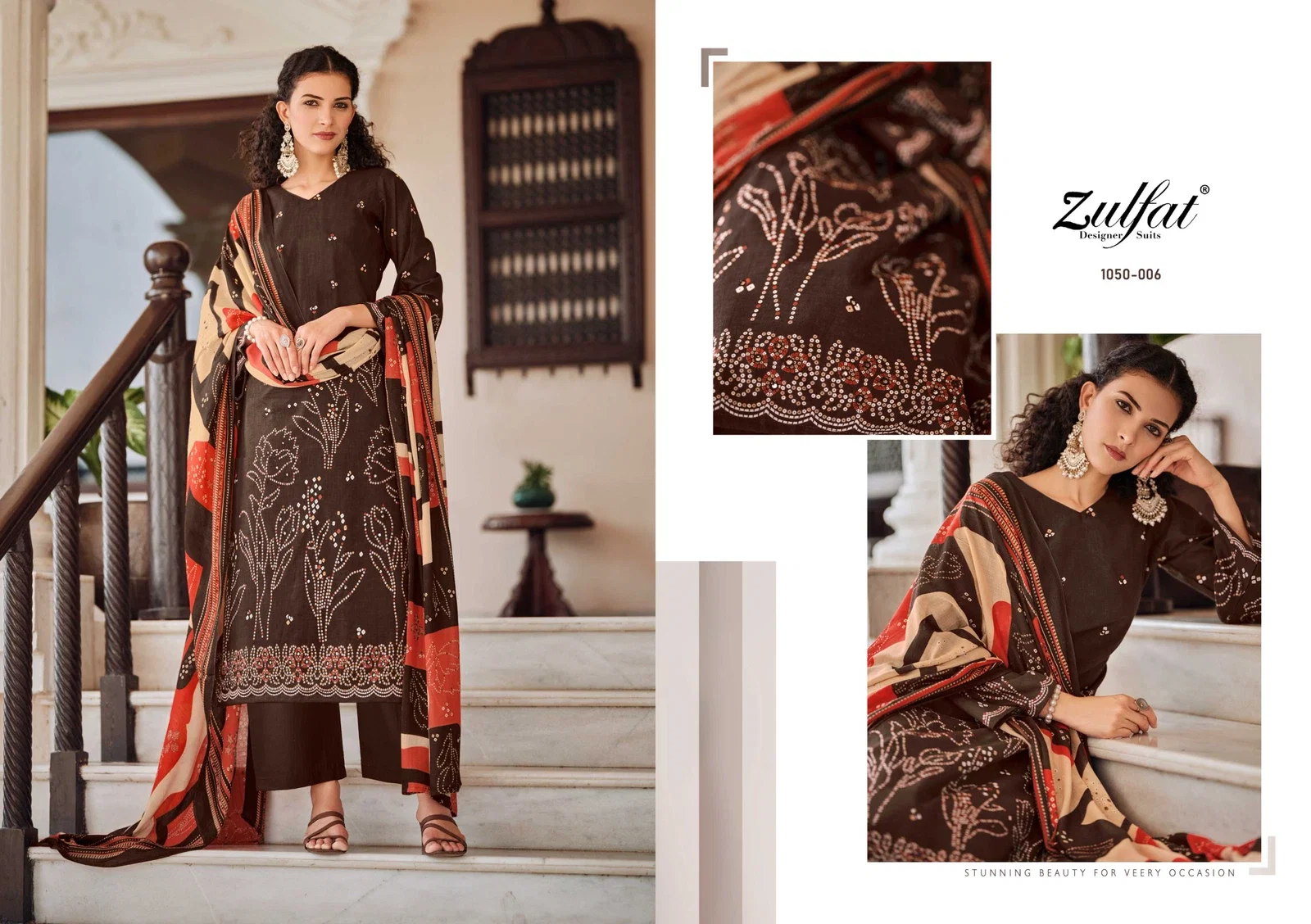Zulfat Shanaya Vol 3 Cotton Printed With Handwork Dress Material