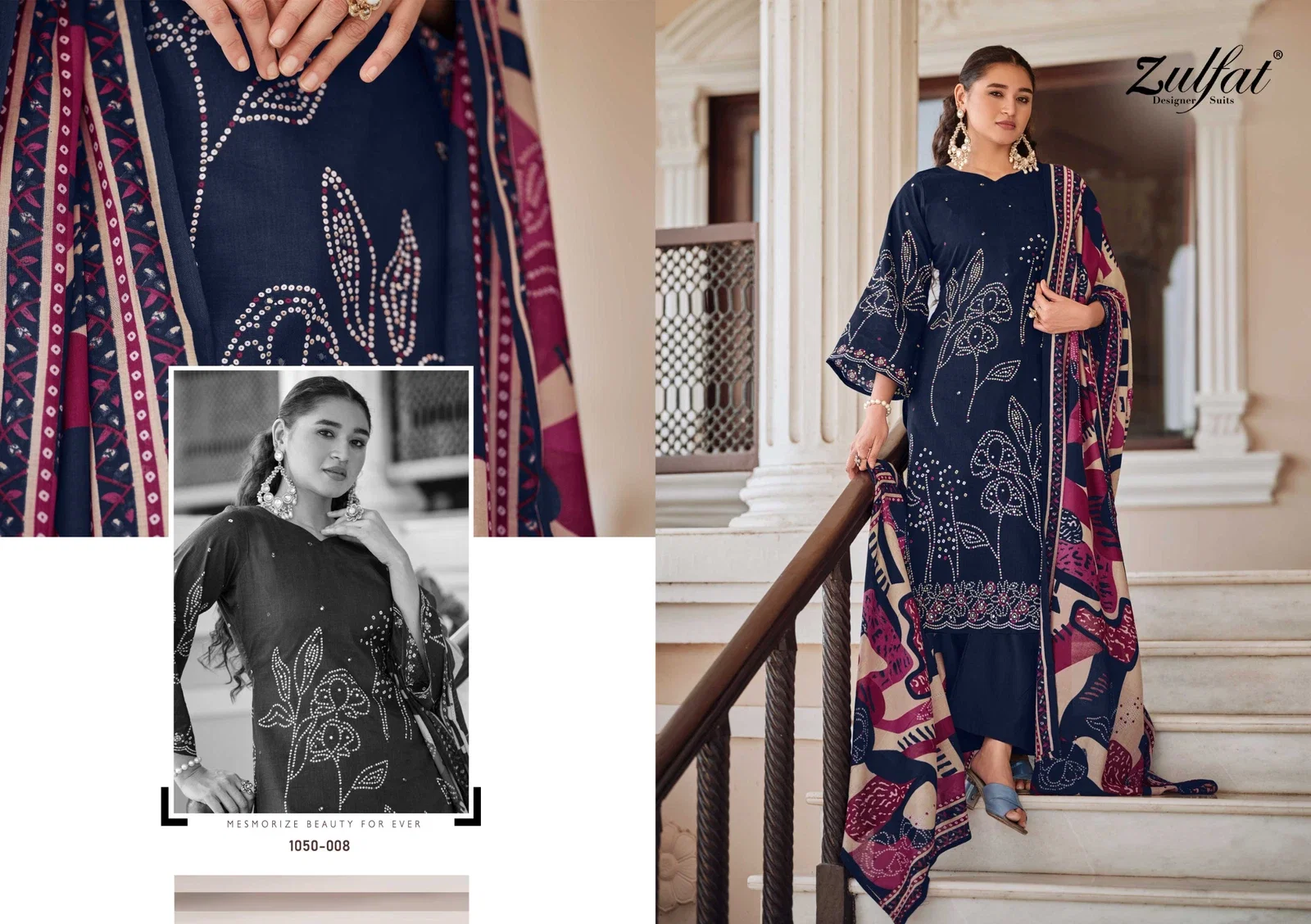Zulfat Shanaya Vol 3 Cotton Printed With Handwork Dress Material