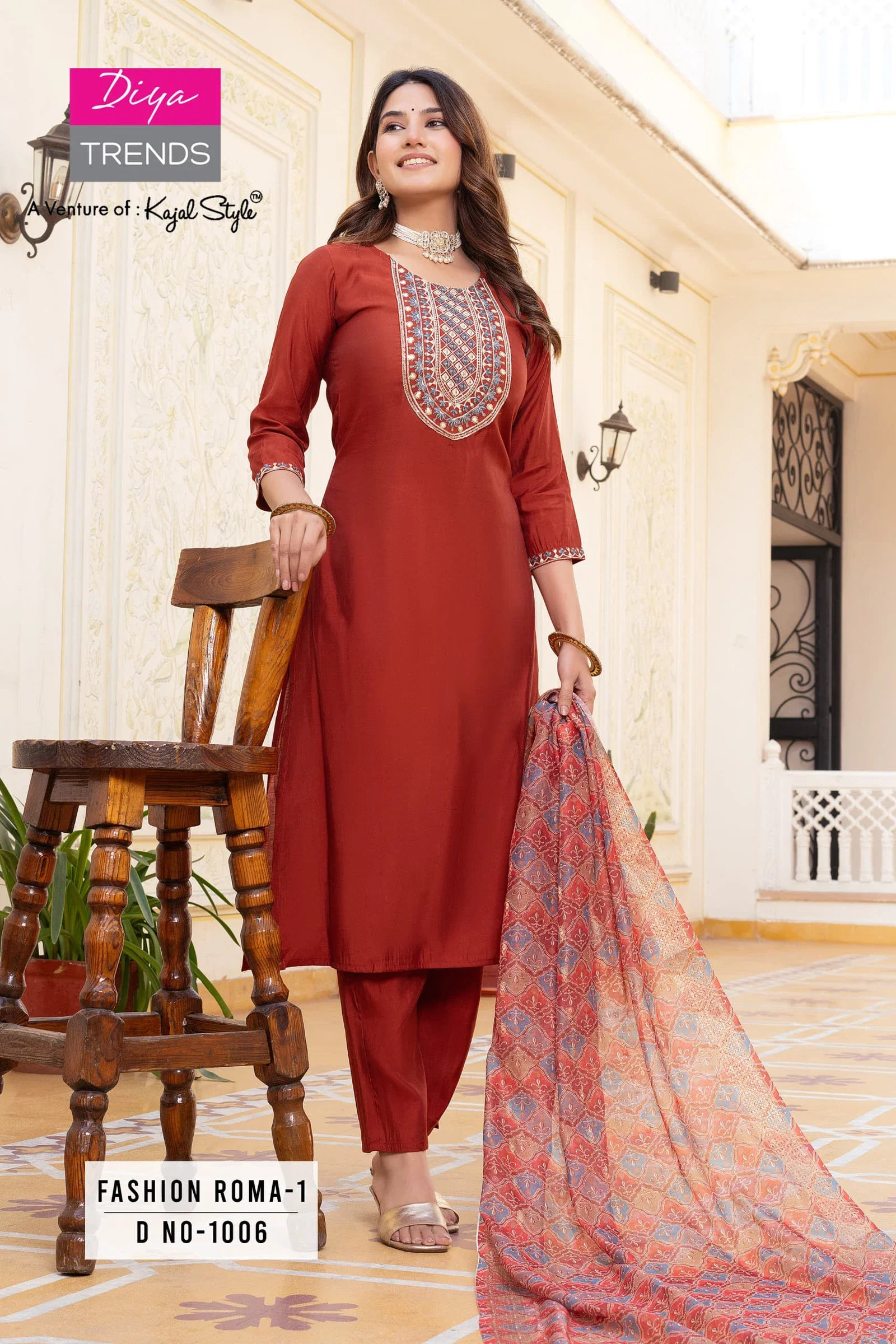 Fashion Roma Vol 1 By Diya Trends Straight Kurti Bottom With Dupatta