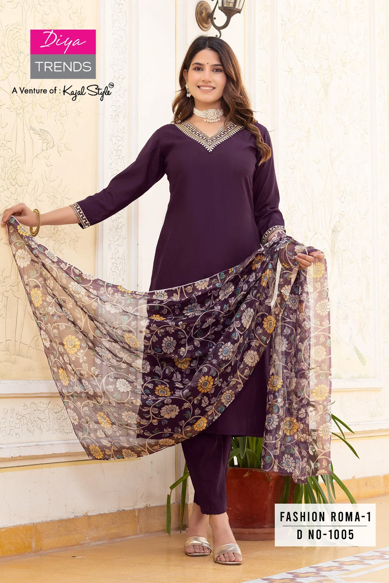 Fashion Roma Vol 1 By Diya Trends Straight Kurti Bottom With Dupatta