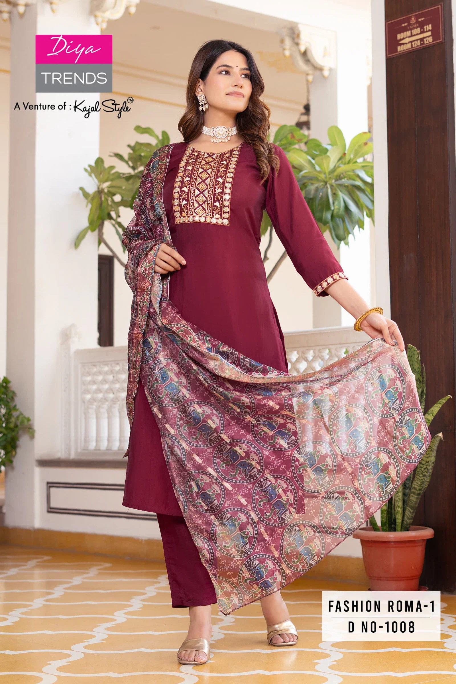 Fashion Roma Vol 1 By Diya Trends Straight Kurti Bottom With Dupatta