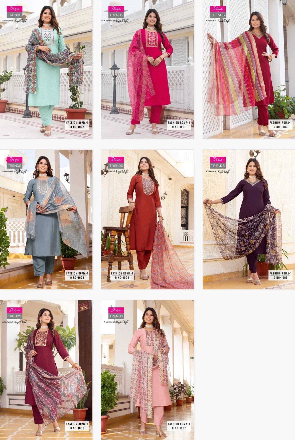 Fashion Roma Vol 1 By Diya Trends Straight Kurti Bottom With Dupatta