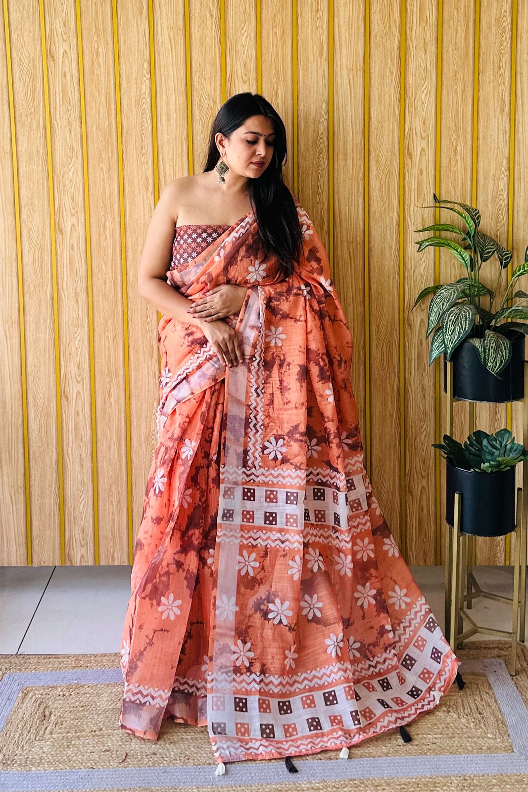Mc Khushi A Linen Printed Casual Wear Saree Collection