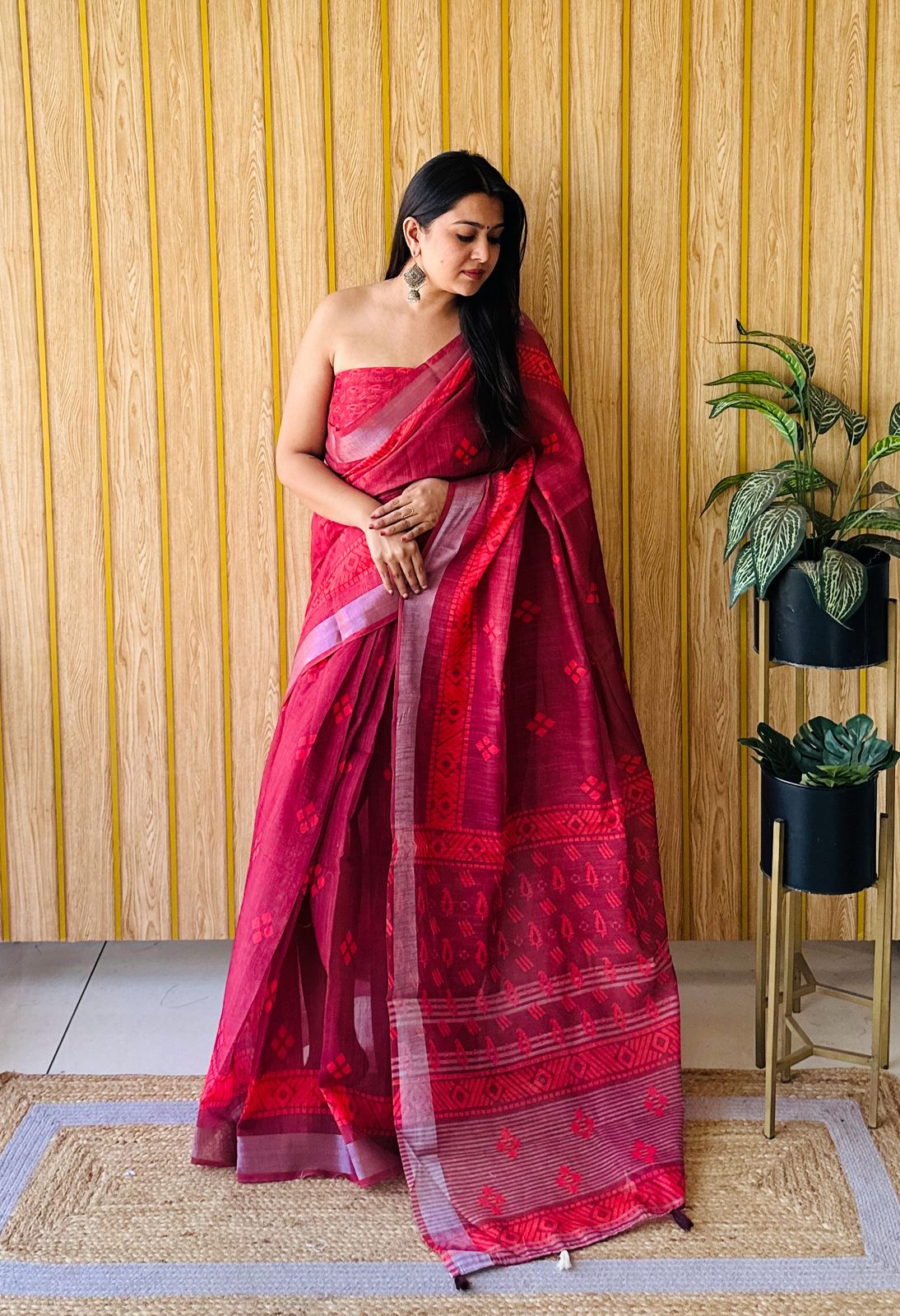 Mc Khushi B Casual Wear Linen Cotton Saree Collection