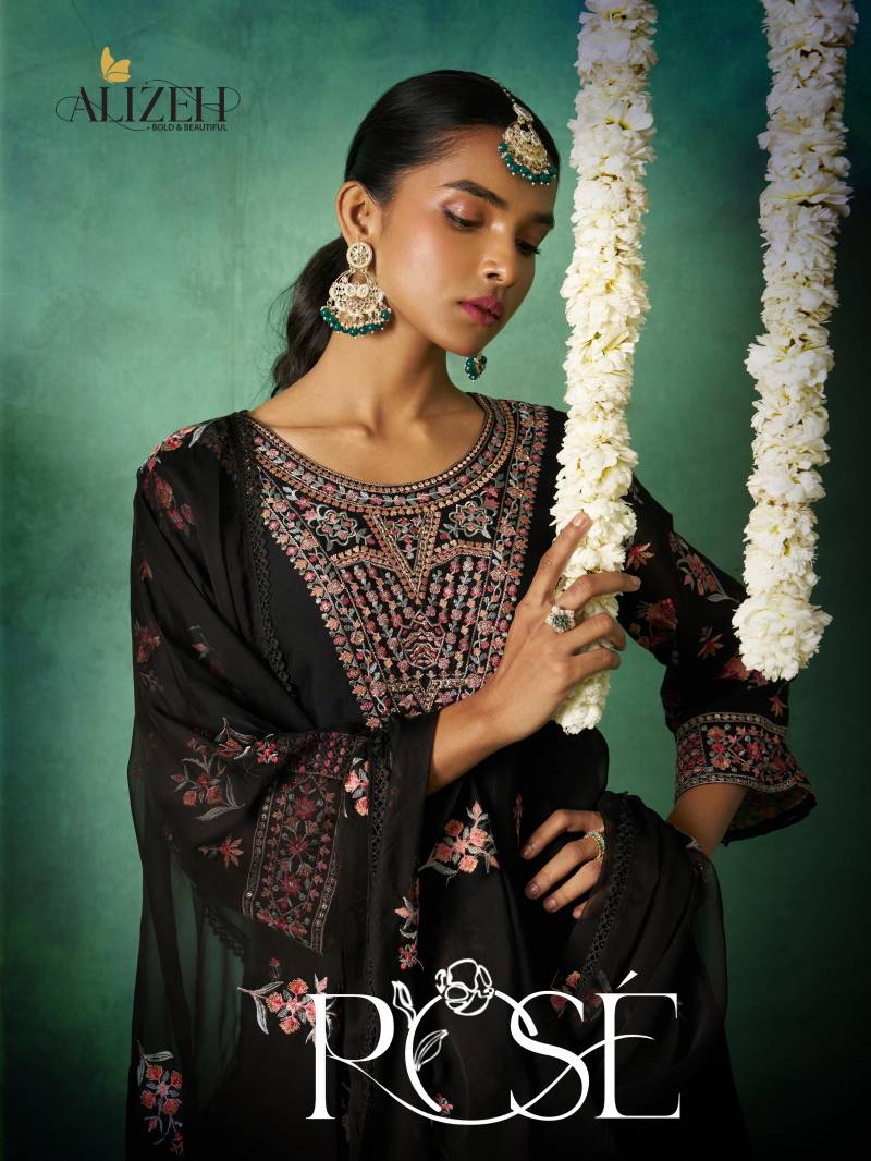 Alizeh Rose Organza Designer Salwar Kameez Collection