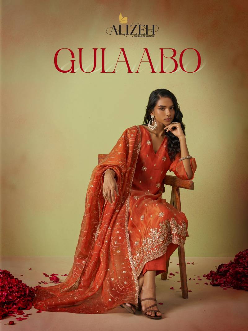 Alizeh Gulaabo Shimmer Organza Designer Salwar Kameez Collection