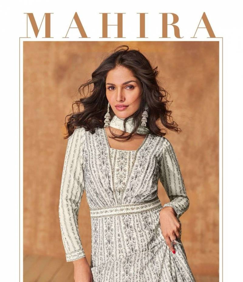 Mahira 5414 And 5415 Embroidered Georgette Gown With Dupatta