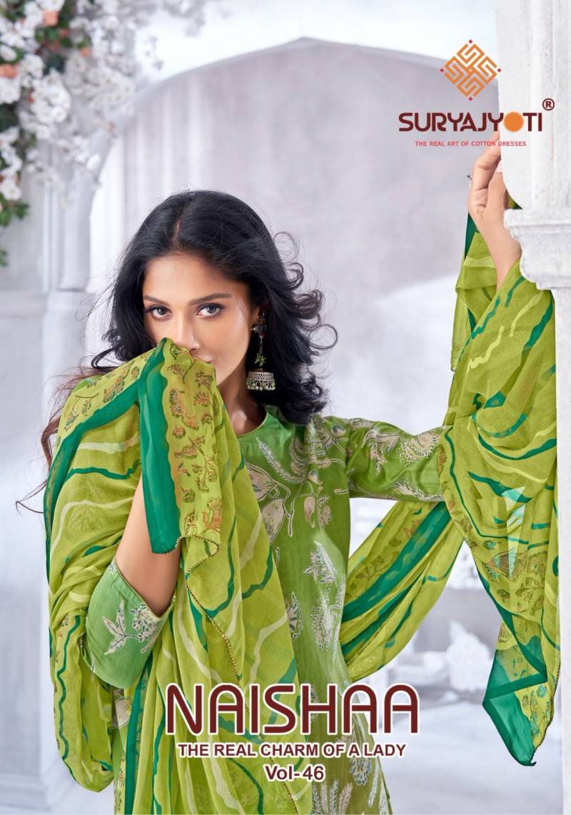Suryajyoti Naishaa Vol 46 Printed Jam Satin Dress Material Collection
