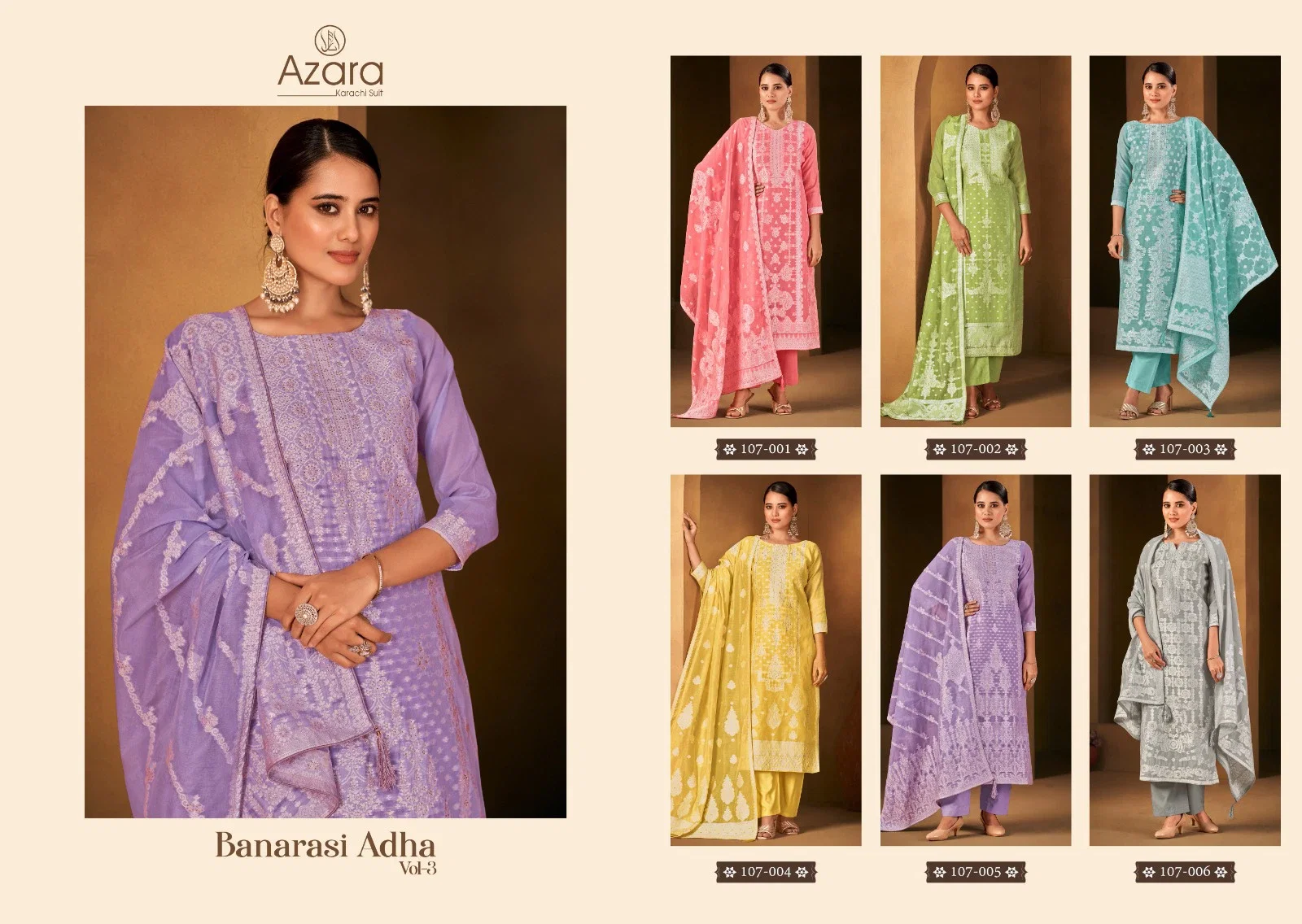 Radhika Azara Banarashi Adha Vol 3 Cotton Dress Material