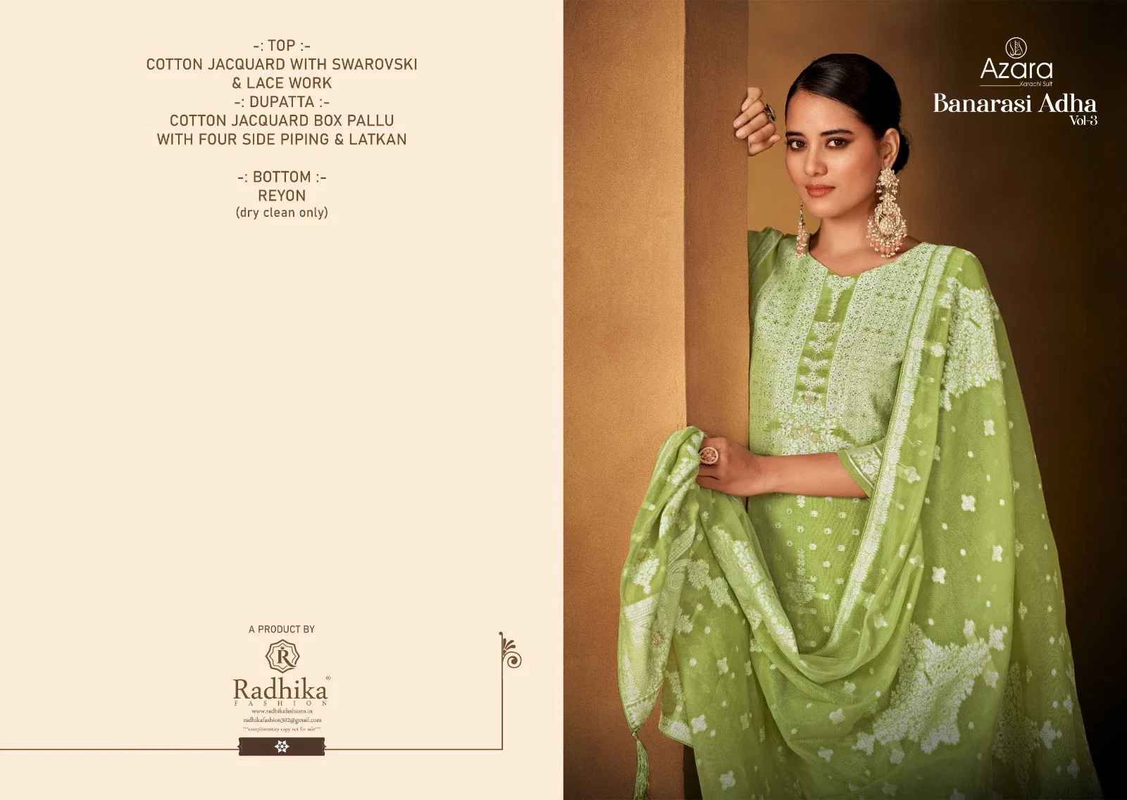 Radhika Azara Banarashi Adha Vol 3 Cotton Dress Material