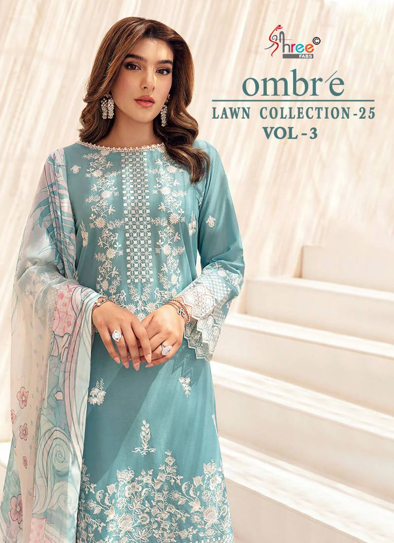 Shree Ombre Lawn Collection 25 Vol 3 Cotton Dupatta Pakistani Suits