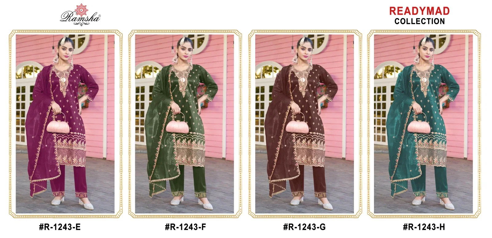 Ramsha R 1243 E To H Ready Made Pakistani Salwar Suits
