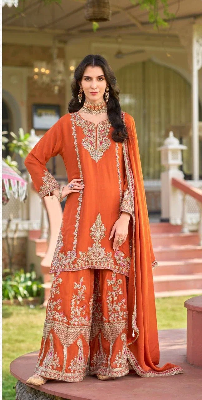 Shree R 5205 Chinon Designer Salwar Suit Collection