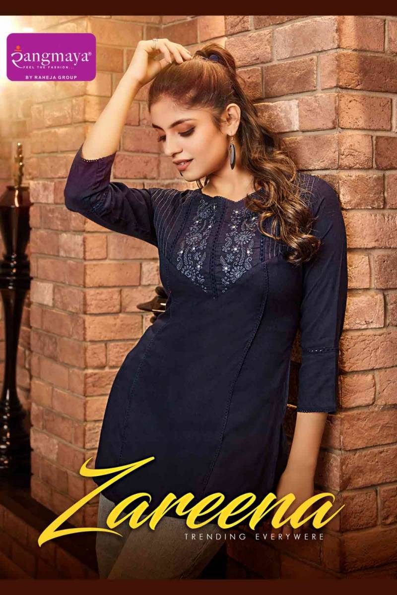 Rangmaya Zareena Rayon Tunic Short Top Collection