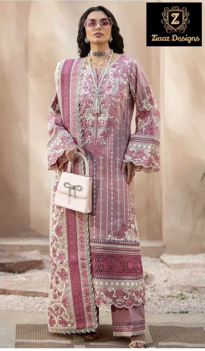 Ziaaz 577 Semi Stitched Cotton Salwar Suit Collection