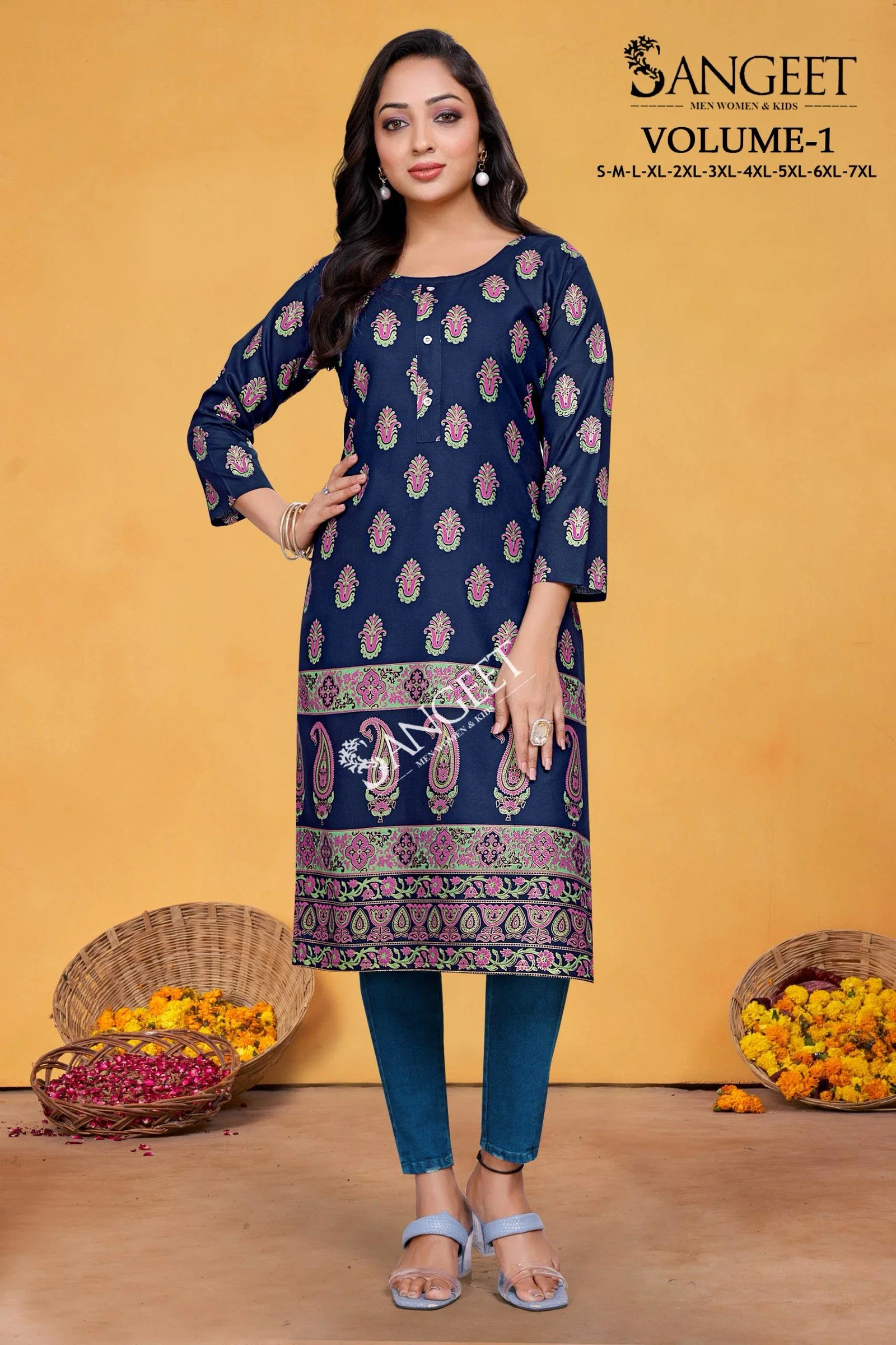 Sangeet Volum 1 Rayon Printed Kurti Collection