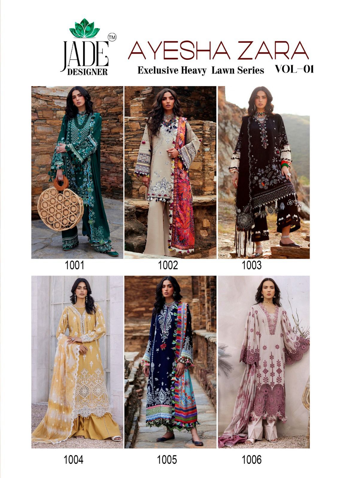 Jade Ayesha Zara Vol 1 Karachi Cotton Dress Material