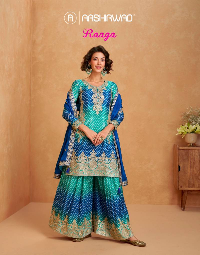 Aashirwad Raaga Premium Chinon Silk Salwar Kameez