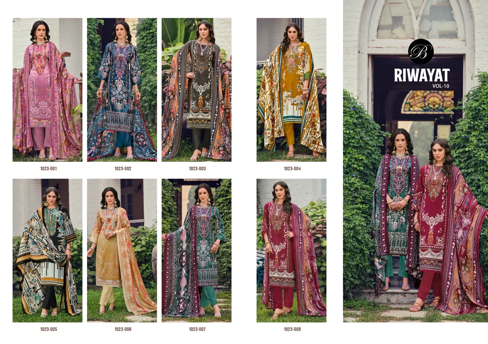 Belliza Riwayat Vol 10 Digital Printed Dress Material Collection