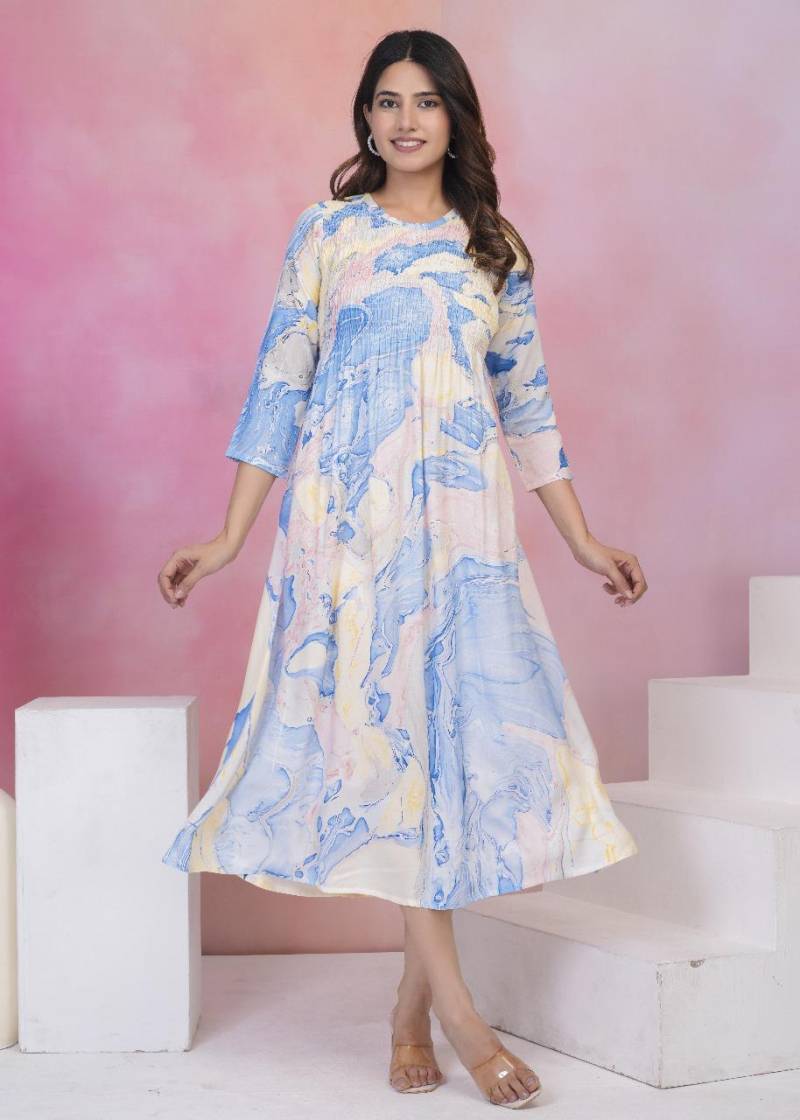 Long Gown Style Kurti 1 Rayon Kurti Collection