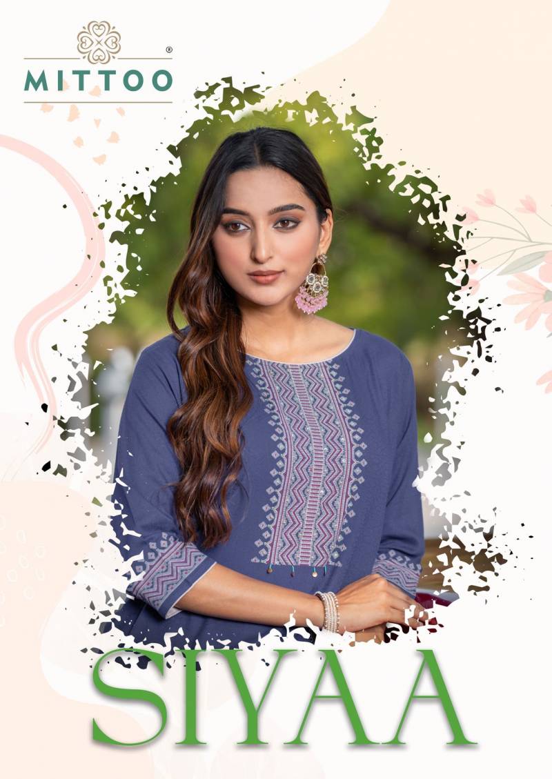 Mittoo Siyaa Viscose Weving Casual Wear Kurti Collection