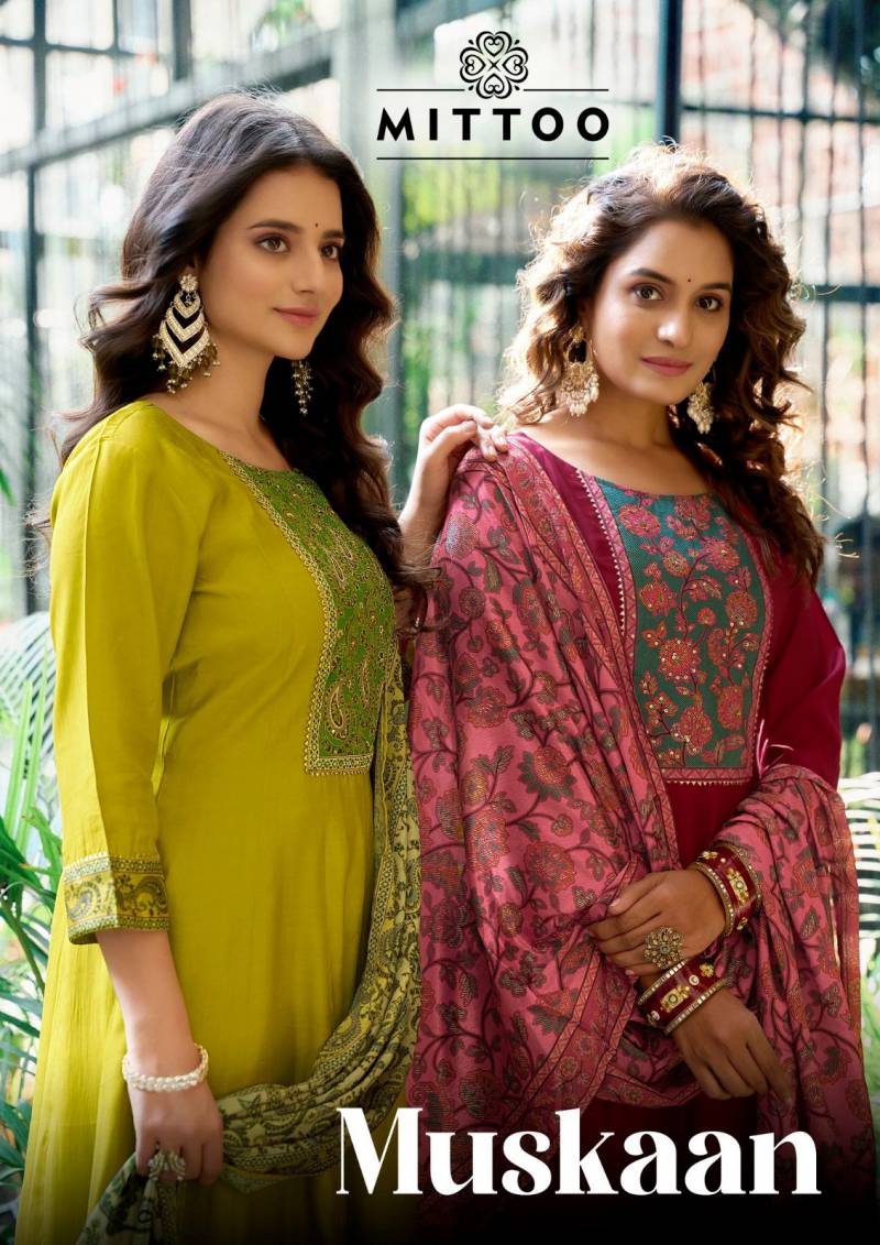 Mittoo Muskaan Modal Silk Top Bottom With Dupatta Collection