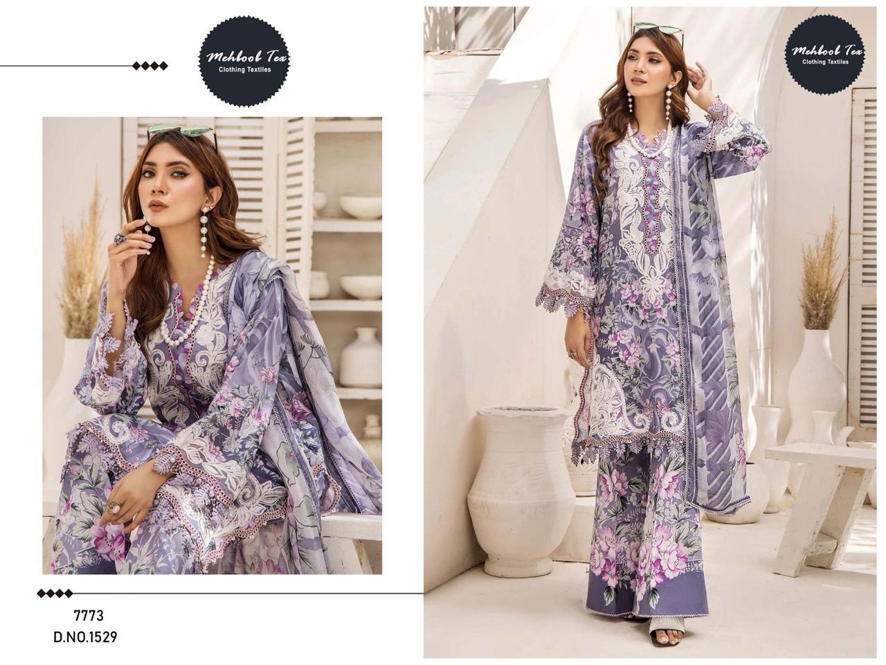 Mehboob Tex 1527 And 1529 Cotton Dupatta Pakistani Salwar Suits