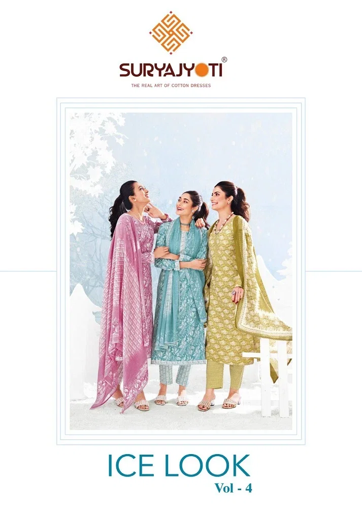 Suryajyoti Ice Look Vol 4 Cotton Printed Dress Material Collection