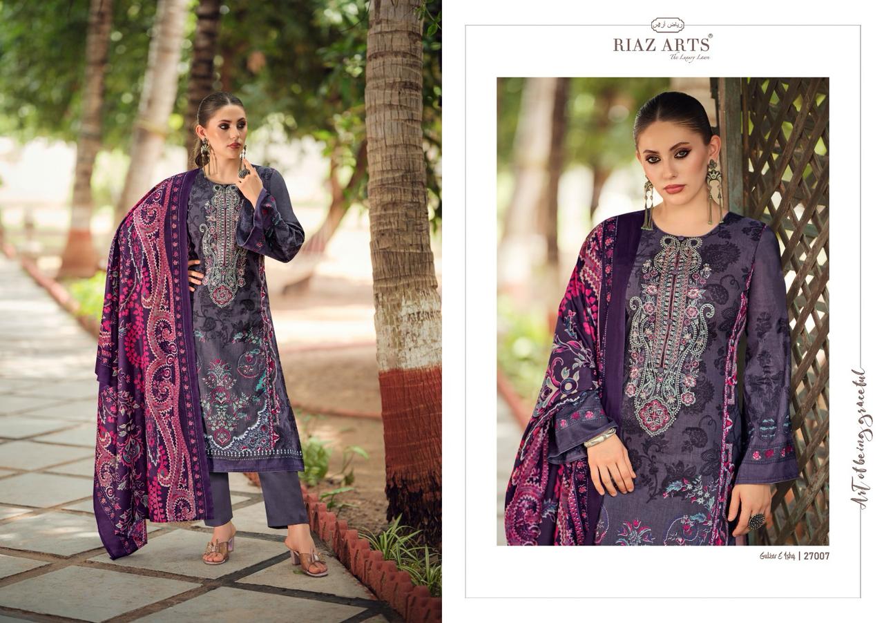 Riaz Arts Gulzar E Ishq Lawn Digital Printed Dress Material Collection