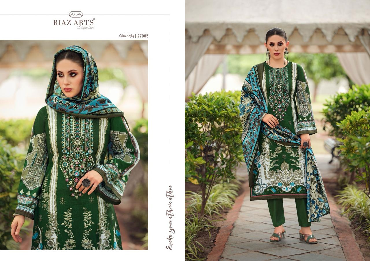 Riaz Arts Gulzar E Ishq Lawn Digital Printed Dress Material Collection