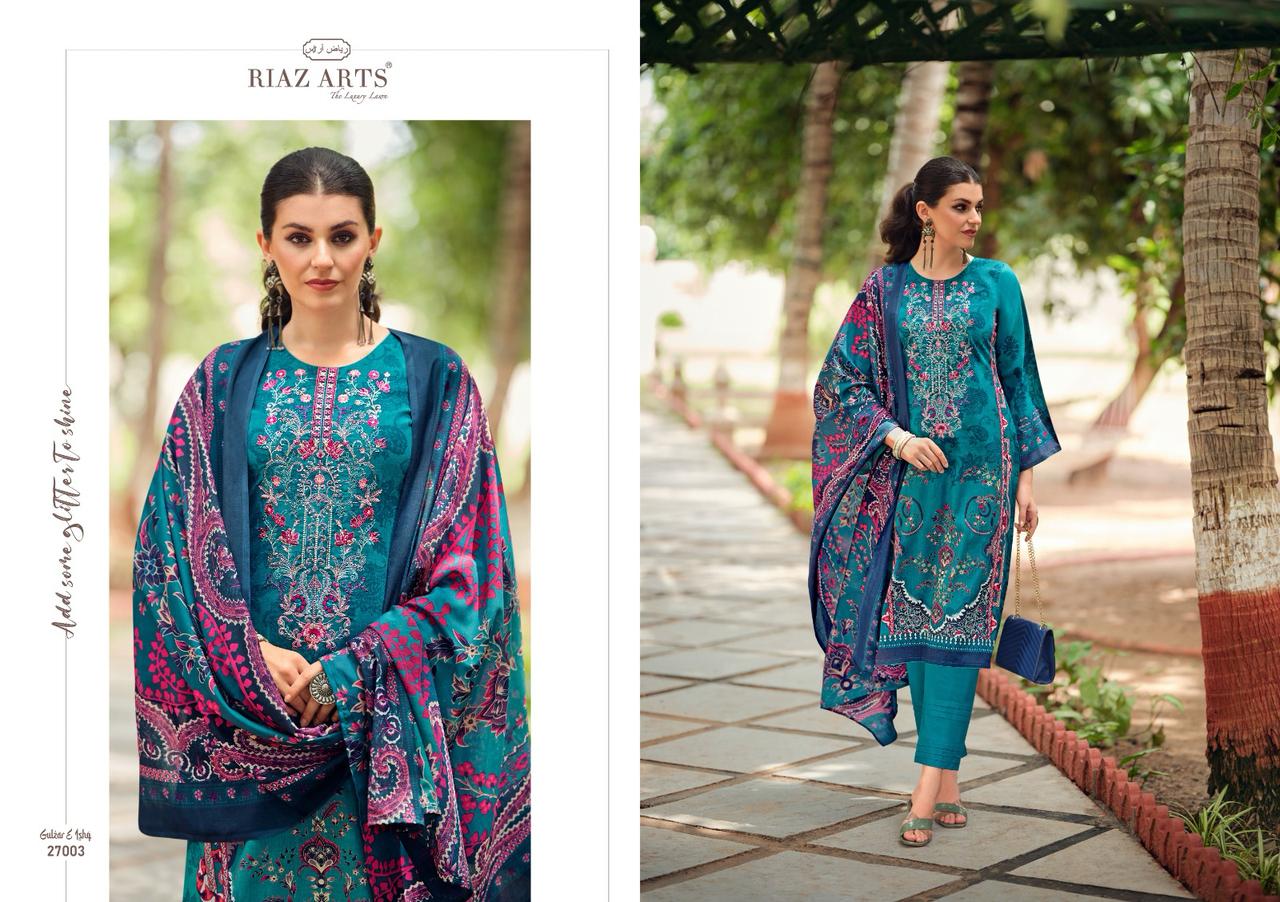 Riaz Arts Gulzar E Ishq Lawn Digital Printed Dress Material Collection