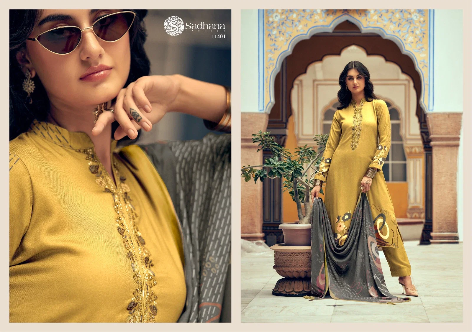 Sadhana Swara Vol 2 Jam Cotton Digital Printed Dress Material