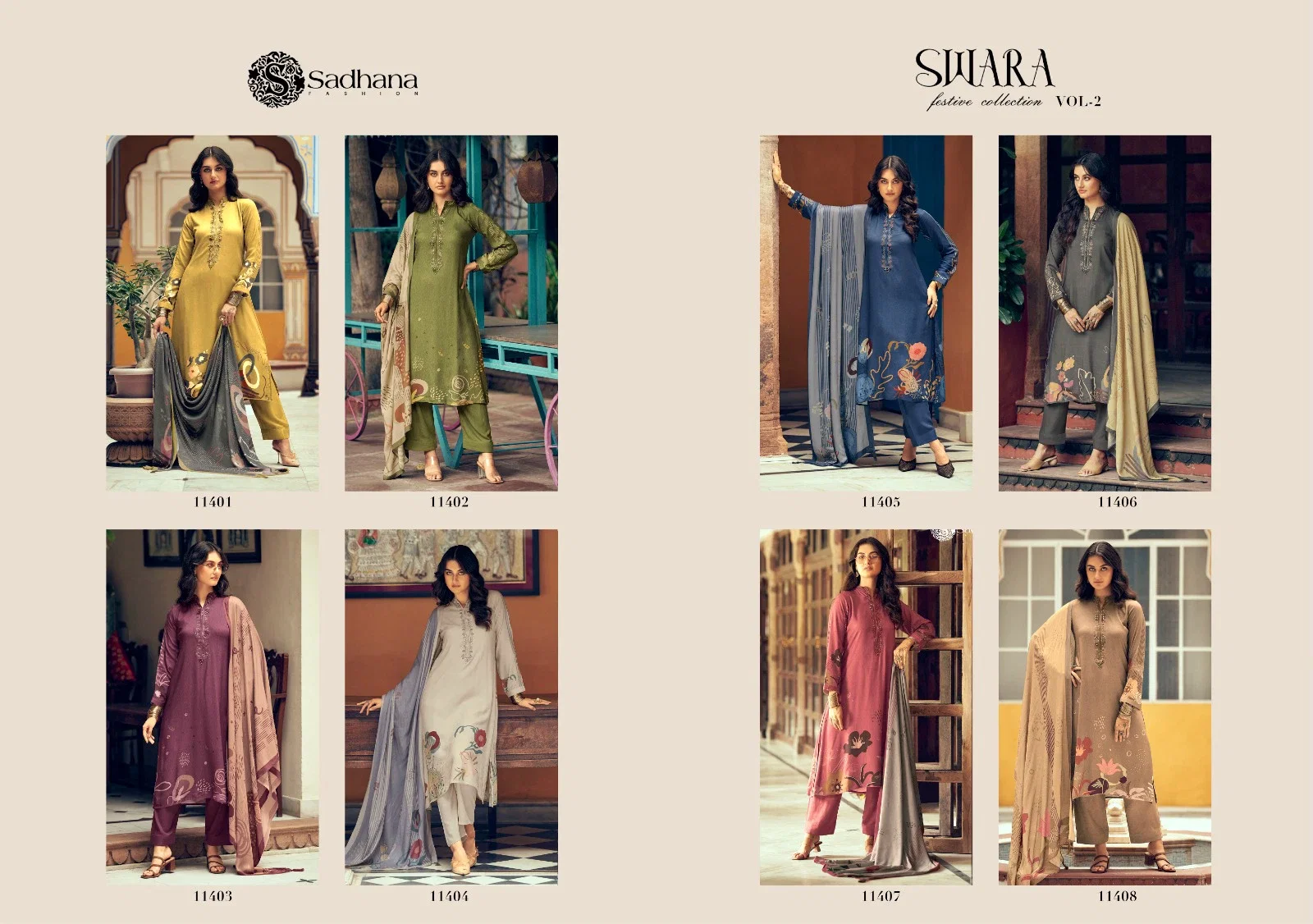Sadhana Swara Vol 2 Jam Cotton Digital Printed Dress Material