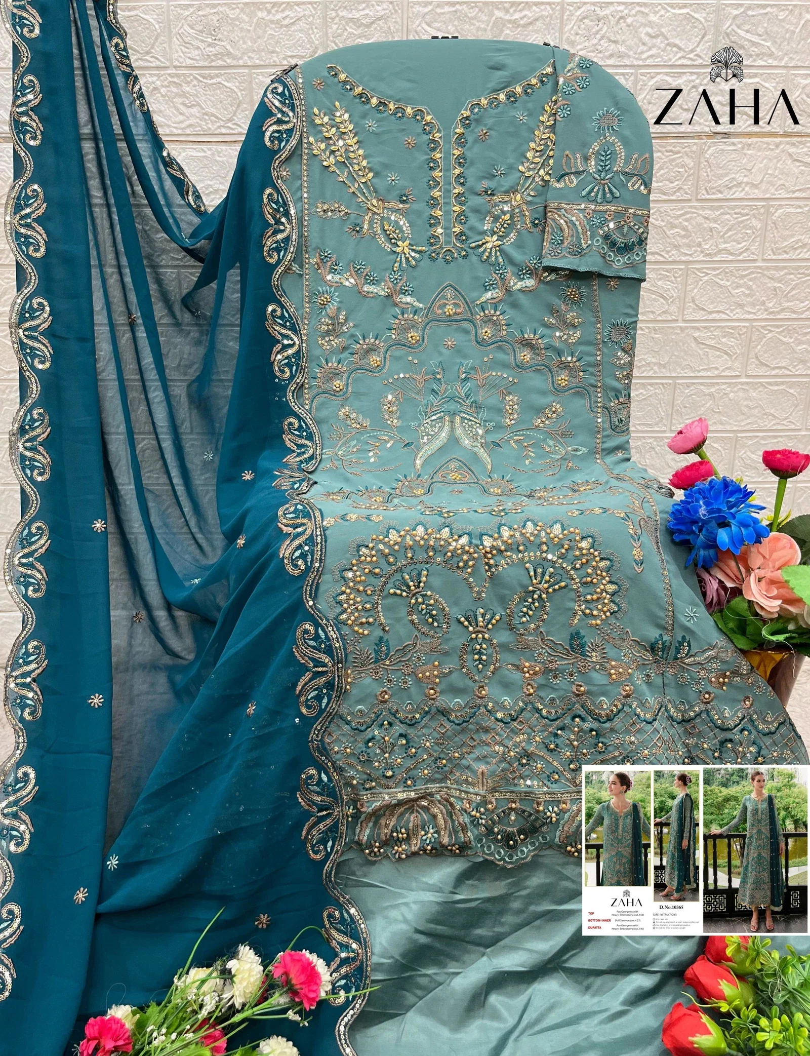 Zaha 10365 Faux Georgette Pakistani Salwar Kameez