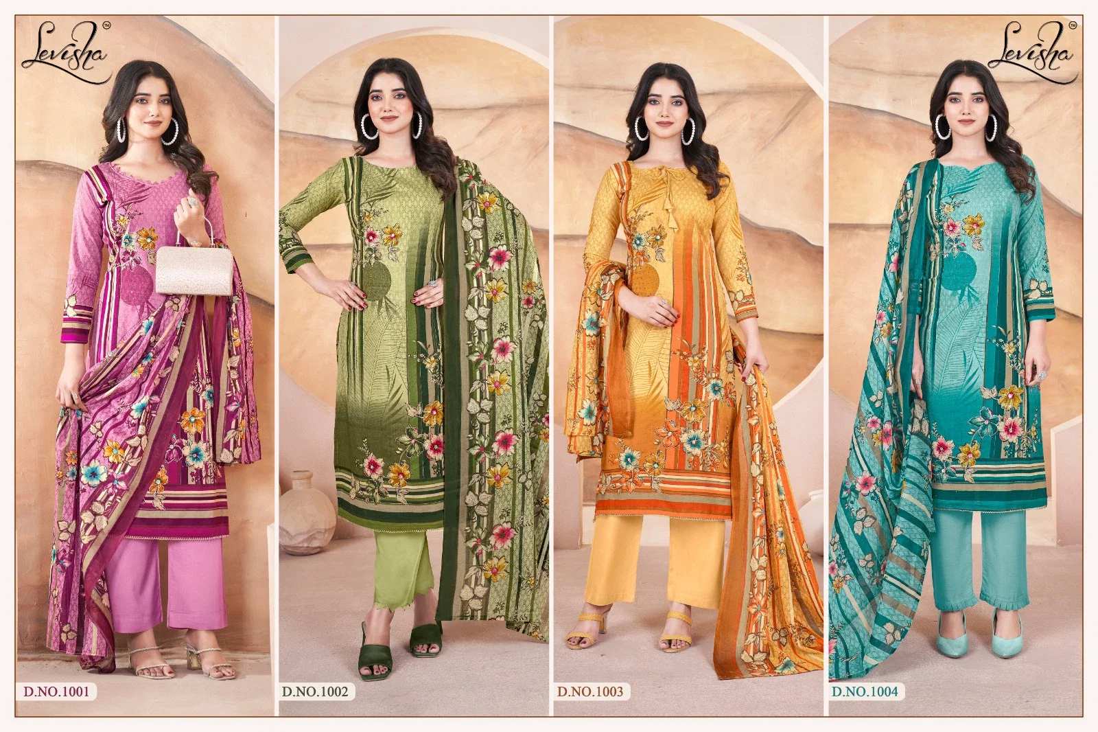 Levisha Mannat Cambric Lawn Cotton Digital Printed Dress Material