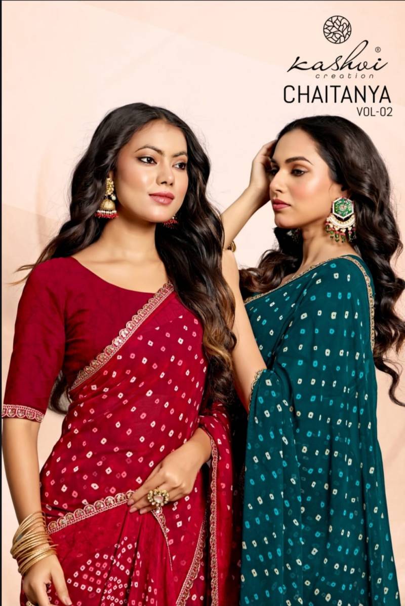 Kashvi Chaitanya Vol 2 Bandhej Weightless Fancy Saree Collection