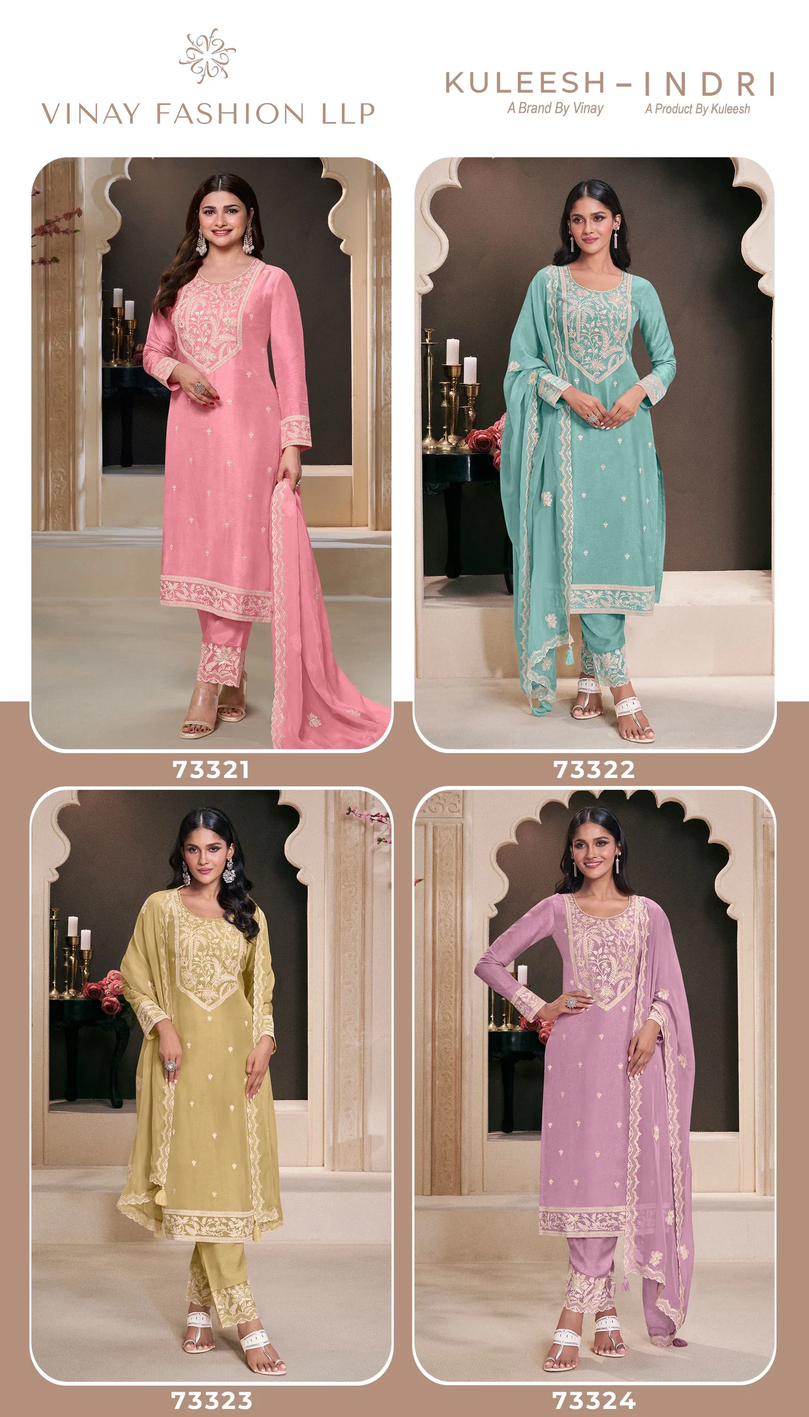 Vinay Kuleesh Indri Embroidered Designer Salwar Kameez Collection
