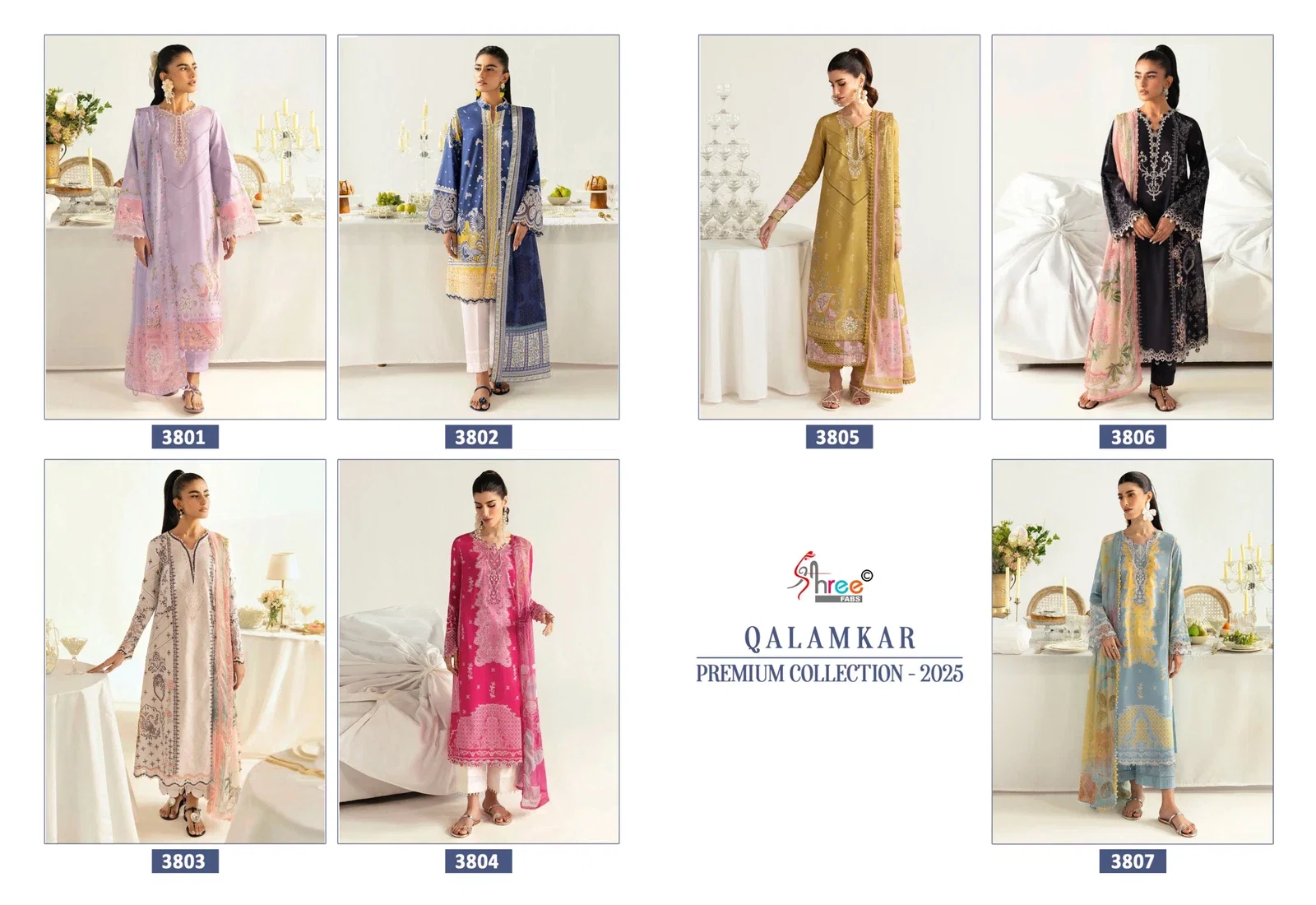 Shree Qalamkar Premiun Collection 2025 Cotton Dupatta Pakistani Suits