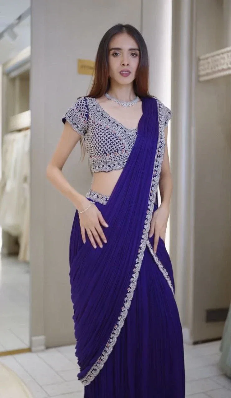 Bt 7078 Beautiful Chinon Ready To Wear Lehenga Saree Collection