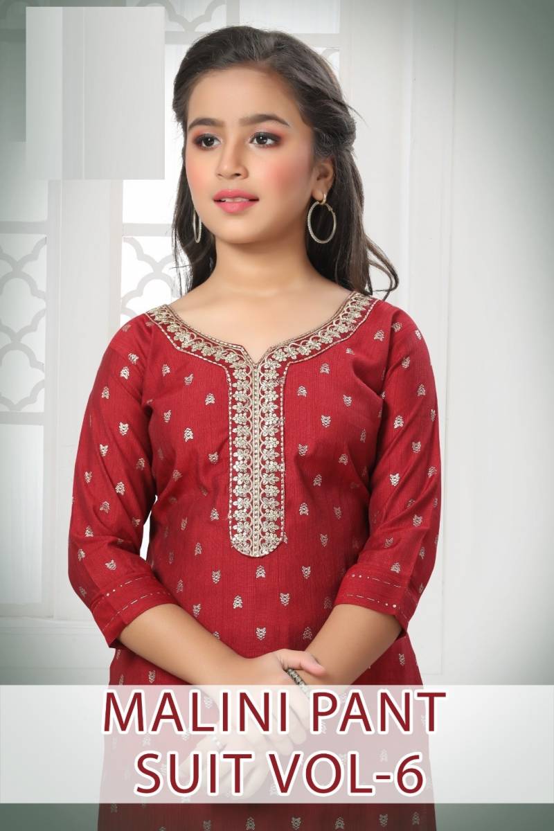 Malini Pant Suit Vol 6 Roman Printed Kids Wear Collection