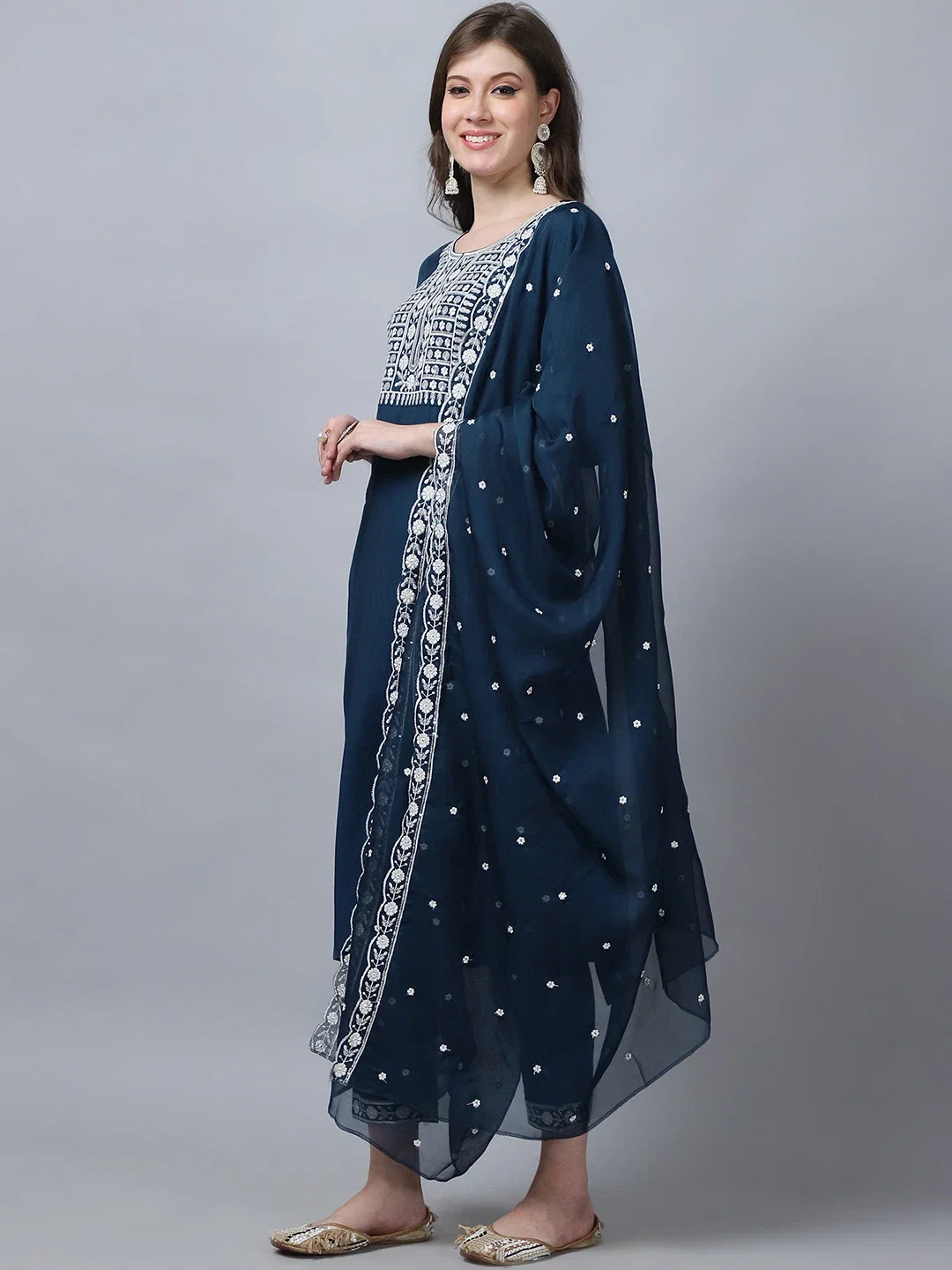 Dhruvi 274 Silk Casual Wear Kurti Bottom With Dupatta