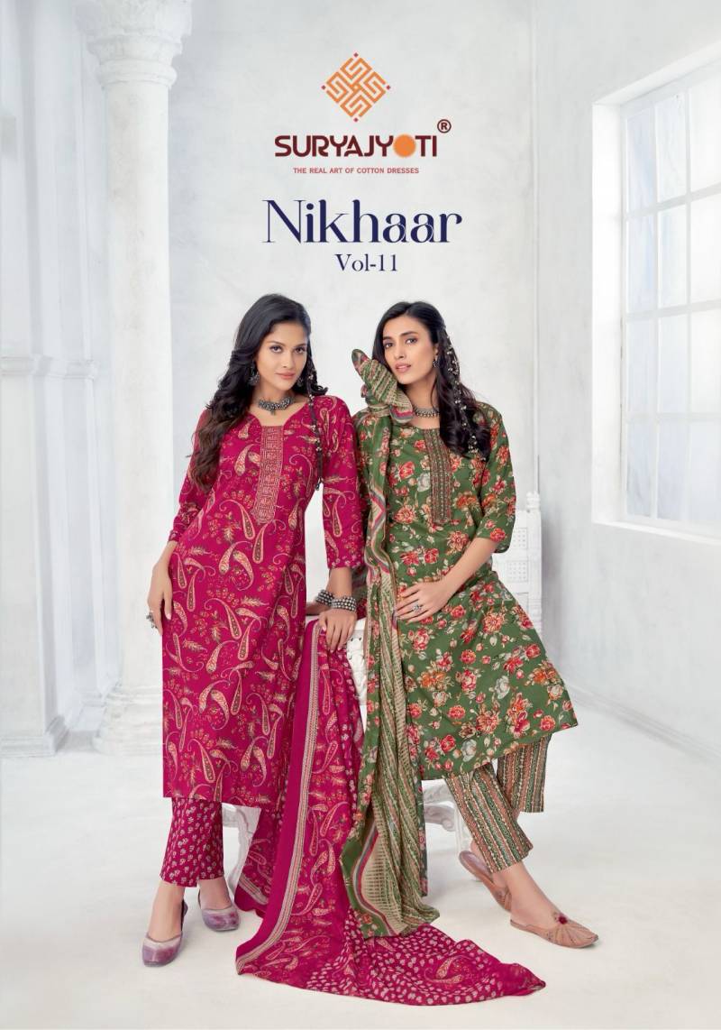 Suryajyoti Nikhaar Vol 11 Readymade Cotton Printed Dress Collection