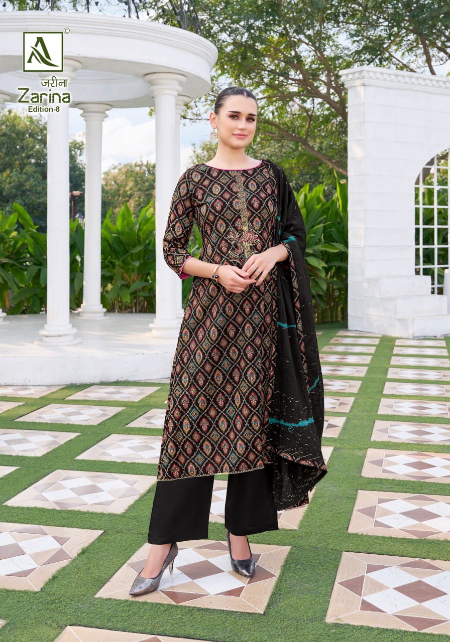 Alok Zarina Edition 8 Viscose Rayon Printed Dress Material