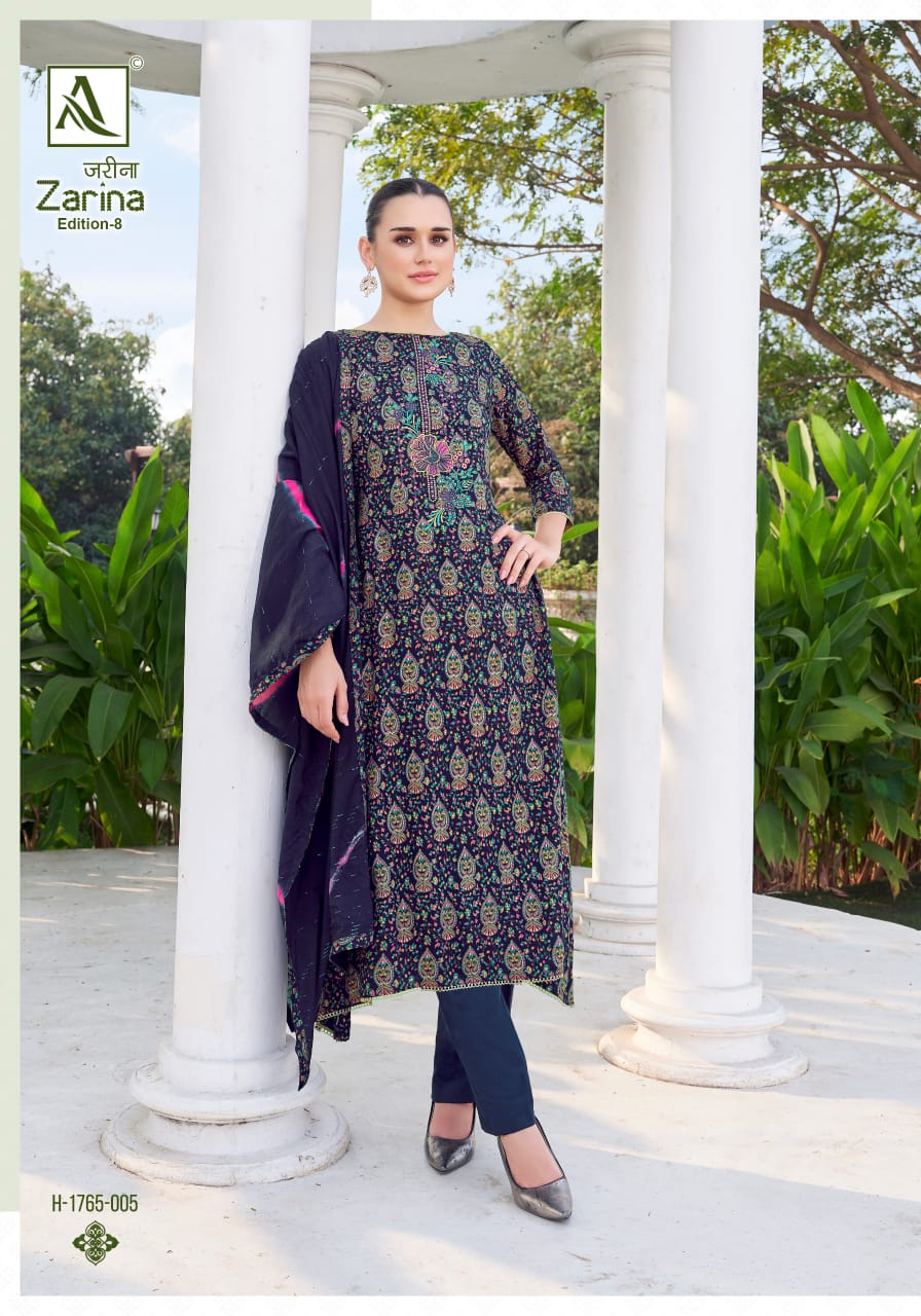 Alok Zarina Edition 8 Viscose Rayon Printed Dress Material