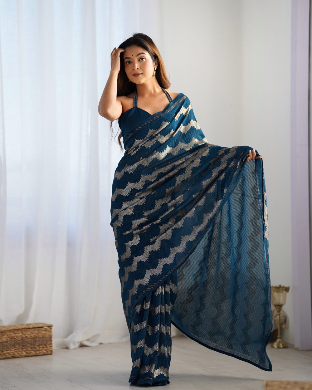 Jf 2081 83 Party Wear Embroidered Georgette Saree Collection